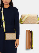 Coach Anna Foldover Clutch Crossbody In Signature Canvas