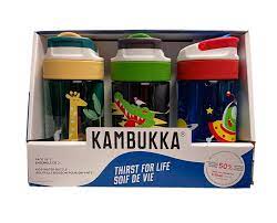 KAMBUKKA LAGOON WATER BOTTLE PACK OF 3 -400 mL (Tritan) 藍湖兒童吸管杯 3件裝