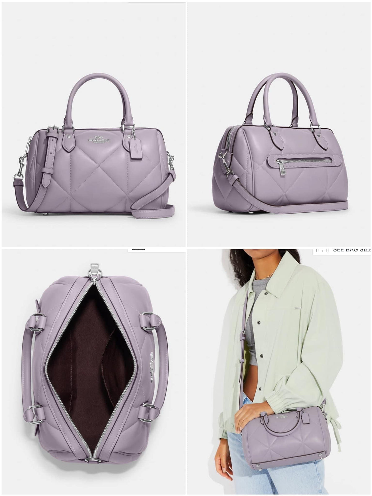 日本未入荷 Coach Rowan Satchel Bag フルーツ柄 Coach Women's Rowan Medium Top Zip Satchel Bag in Signature