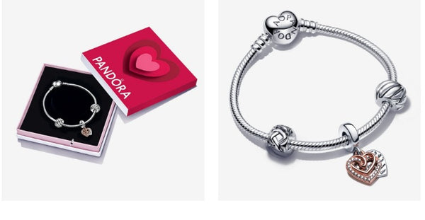 PANDORA Entwined Hearts Bracelet Gift Set