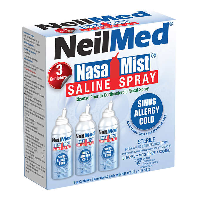 NeilMed Nasa Mist Saline Spray 成人專業鹽水噴霧 3 X 177 ml