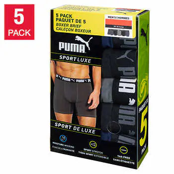 Puma Men’s Active Boxer 5-pack 男裝平腳內褲 1 set 5 條