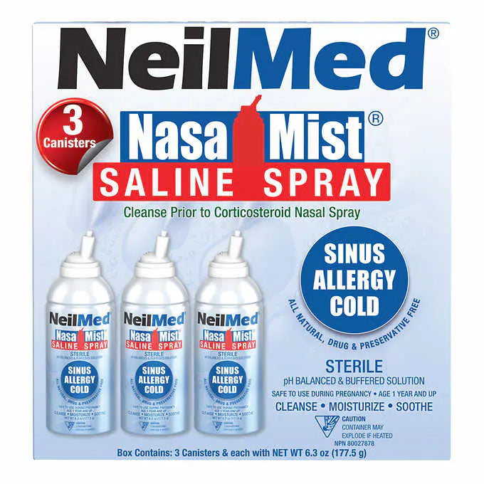 NeilMed Nasa Mist Saline Spray 成人專業鹽水噴霧 3 X 177 ml