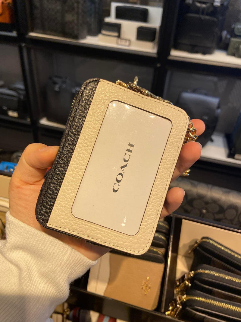 Coach Zip Card Case In Signature Canvas