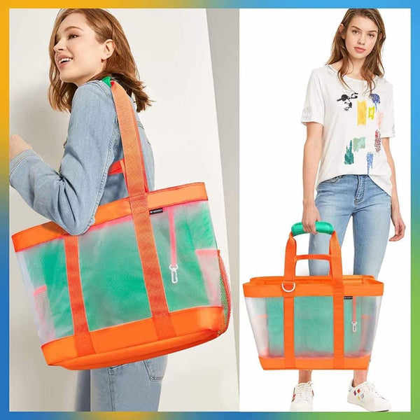 大網眼大容量海灘🏖tote bag（橙色only)