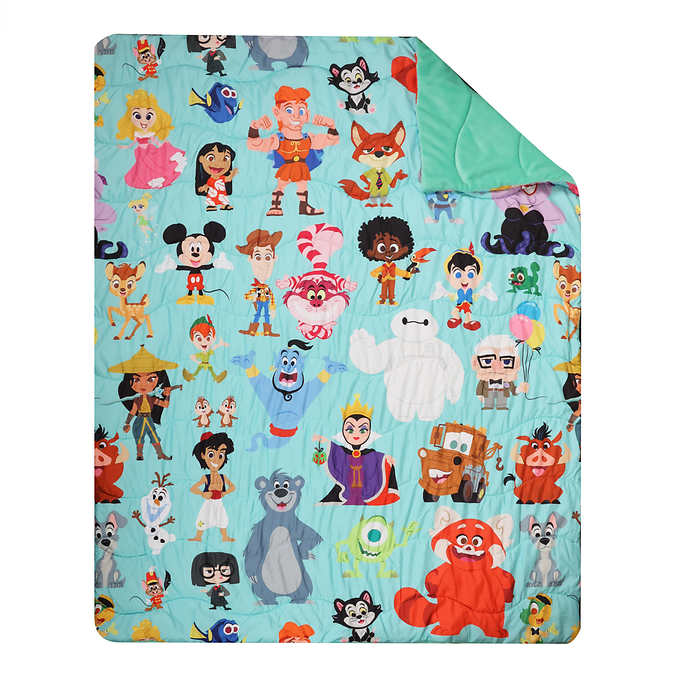 Disney 100th Anniversary - Quilted Down Alternative Blanket 60" x 80"迪士尼100週年紀念-絎縫羽絨毯子(60英寸x80英寸)