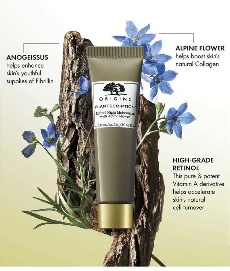 Origins PLANTSCRIPTION  Retinol Night Moisturizer With Alpine Flower悅肌再生逆齡抗皺維A晚霜 30ml