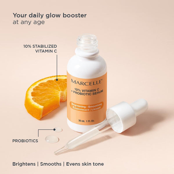 Marcelle 10% Vitamin C + Probiotic Serum 30ml 維生素C抗氧化提亮平滑精華素