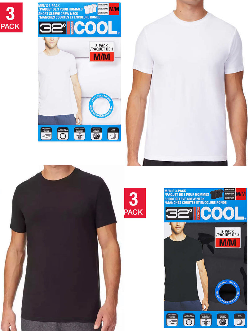 32 Degrees Cool T-Shirt, 3-pack 男士短袖涼感Tee 3件套（顏色隨機）