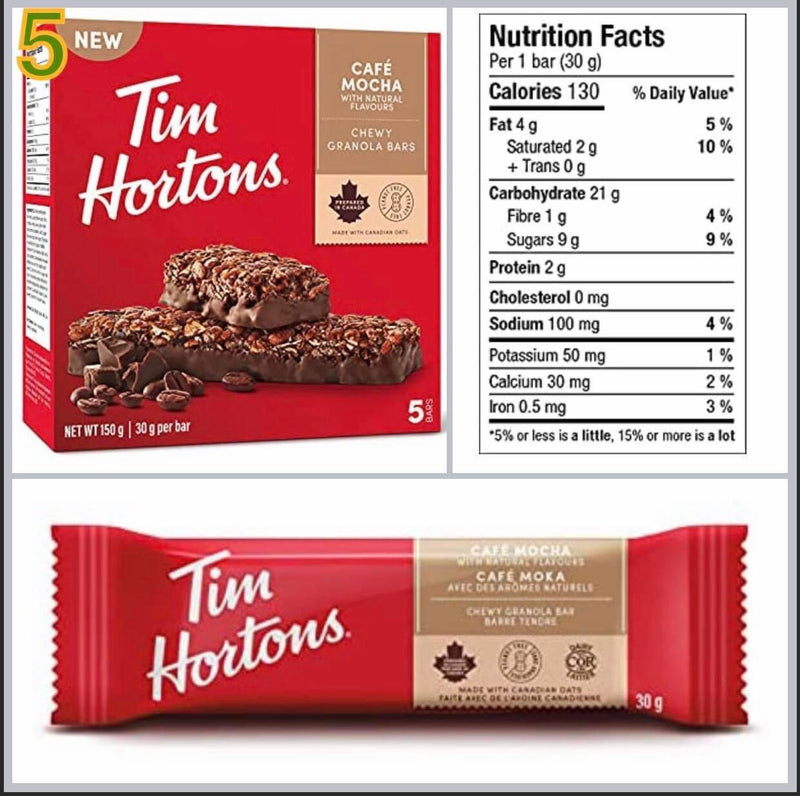 Tim Hortons Granola Bar 燕麥能量棒 (一盒五條)