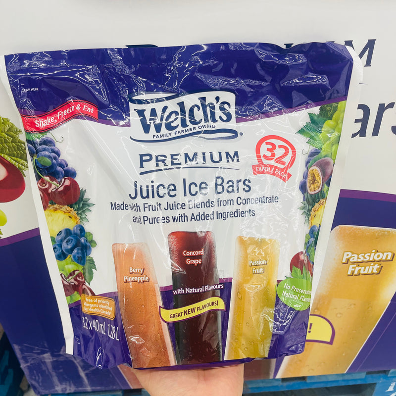 Welch's Juice Ice Bars 100%真正有機果汁冰條(1包32條)