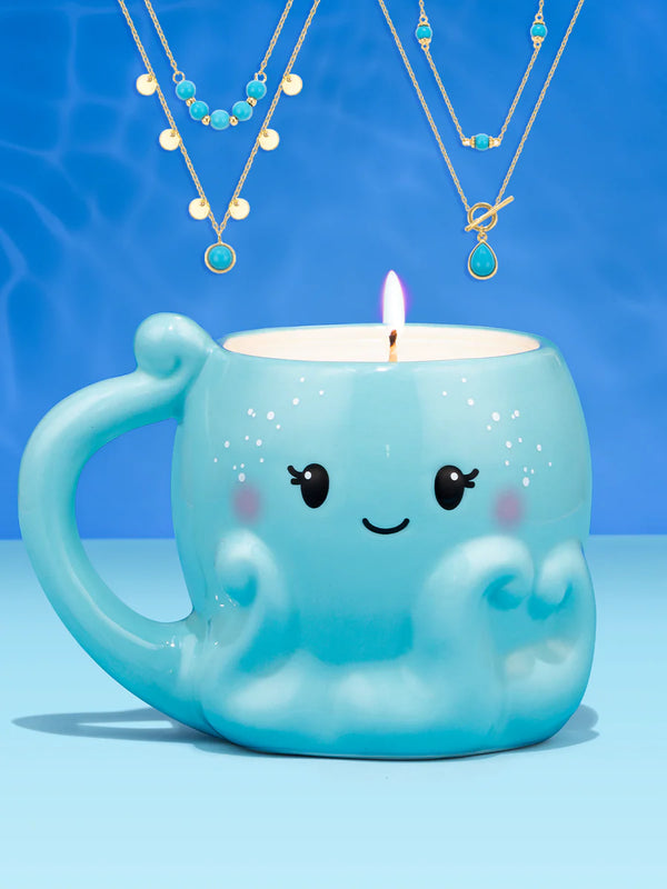 Charmed Aroma Octopus Mug - Gold Layered Necklace Collection 可愛章杯-金色分層項鍊系列