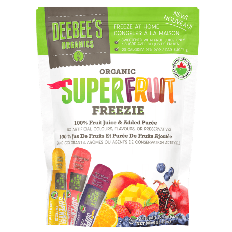 Deebee's Organic Super Fruit Freezie 無添加糖有機水果冰棒(1包10條)