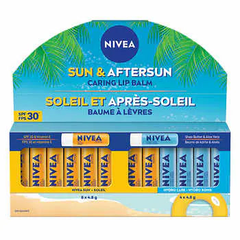 Nivea Sun & Aftersun Caring Lip Balm Sticks 護理潤唇膏棒 12 支裝