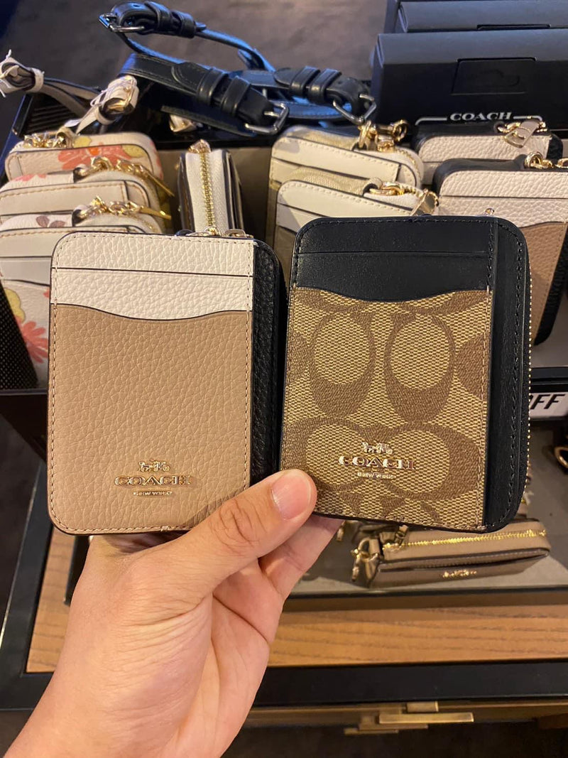 Coach Shell Wallet Coach Zip Card Case In Signature Canvas