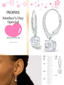 Peoples 6.25mm White Lab-Created Sapphire Drop Earrings in Sterling Silver