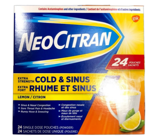 NeoCitran Extra Strength Cold & Sinus Night 24 Pouches