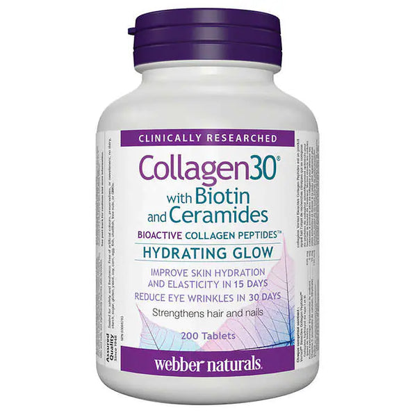 Webber Naturals Collagen 30 with Biotin and Ceramides 200 tablets膠原蛋白(生物素+神經酰胺) 200粒