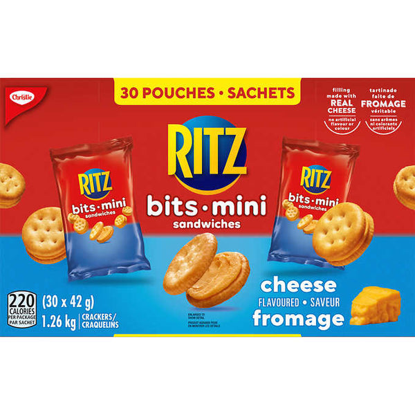 Mini Ritz Bits 42 g, 30-count/ RITZ 迷你版芝士餅1.26kg （1盒30包）