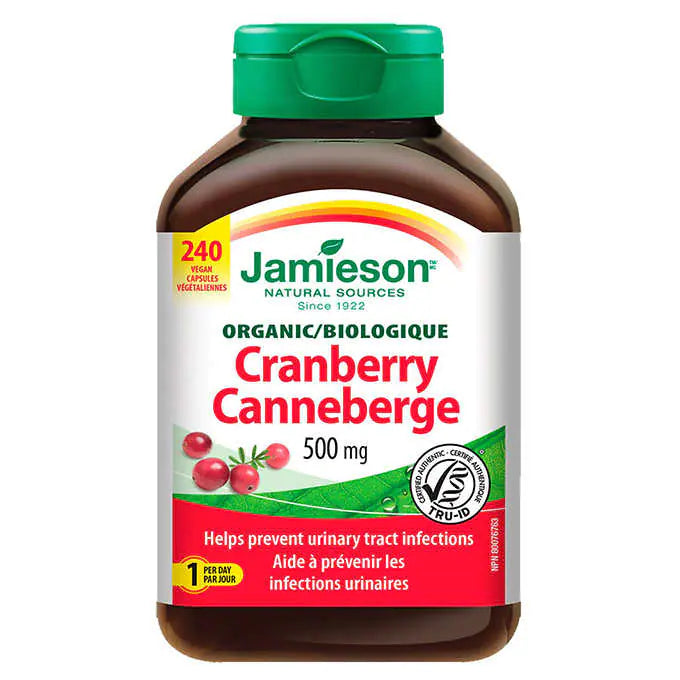 Jamieson Cranberry 500mg 240 caps 有機蔓越莓濃縮膠囊500毫克 (240粒裝)