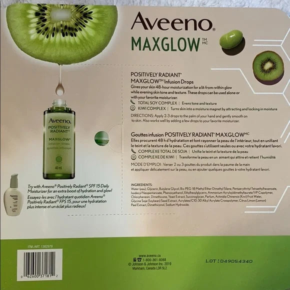 Aveeno Maxglow Infusion Drops 2x40mL