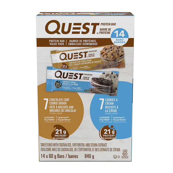 Quest Protein Bars 4x60g 蛋白能量棒(一盒14條*60g)