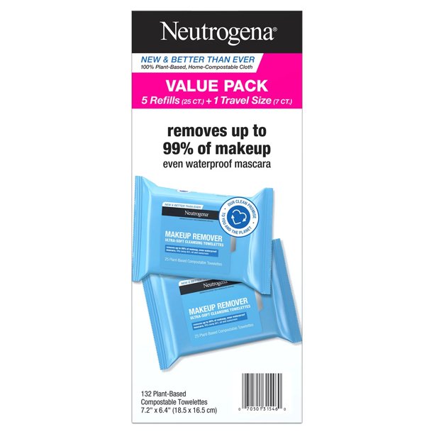 Neutrogena Facial Cleansing Wipes Pack of 132 卸妝濕紙巾套裝(5包/盒)