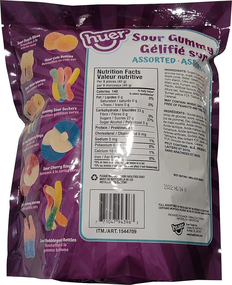 Huer Sour Gummy Mix 家庭裝酸味軟糖 1.2kg