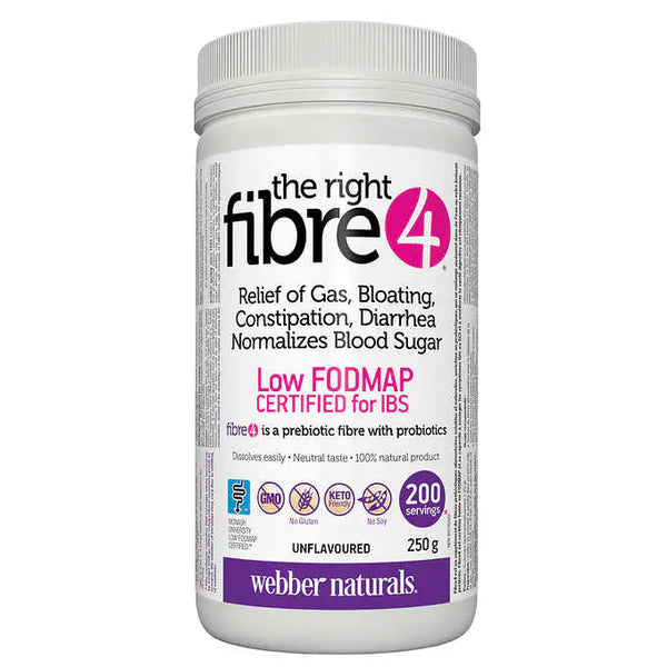 Webber Naturals Fibre 4 Prebiotics with Probiotics 250g