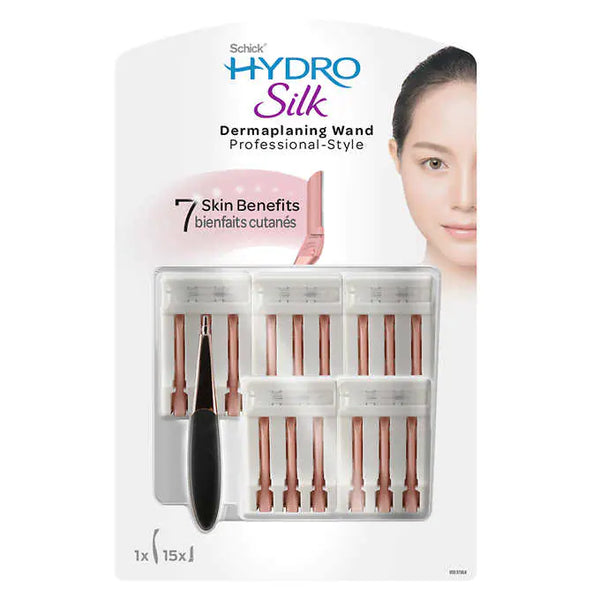 Schick Hydro Silk Dermaplaning Wand 1 handle and 15 refills