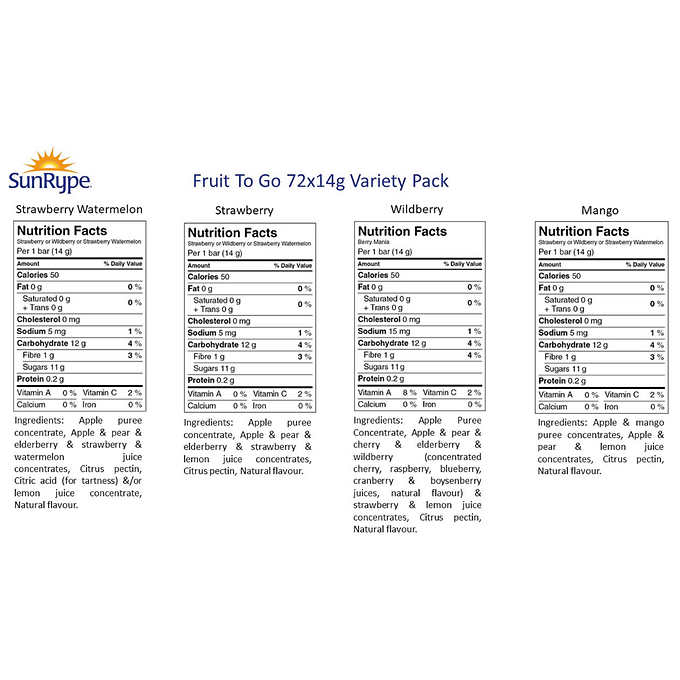 Sun-Rype Fruit To Go 72x14g 有機天然果汁水果條 (72x14g)