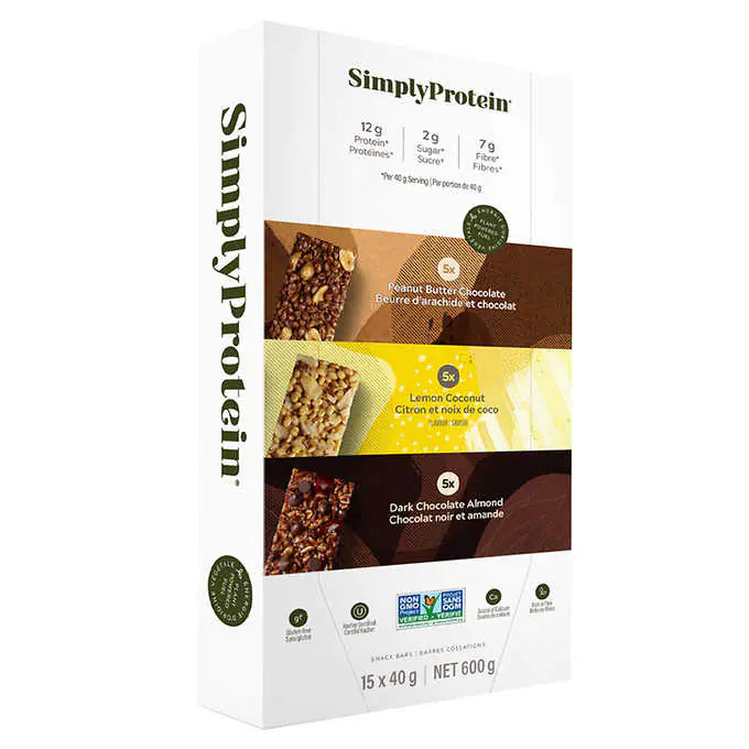 The Simply Bar Protein Bars 15x40g 無麩質植物蛋白能量棒(15 x 40g)