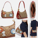 Coach X Peanuts Teri Shoulder Bag In Signature Canvas With Patches (Khaki)
