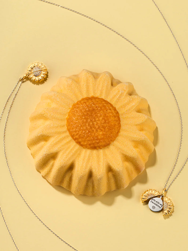 Charmed Aroma-Sunflower Bath Bomb - Gold Sunflower Necklace Collection