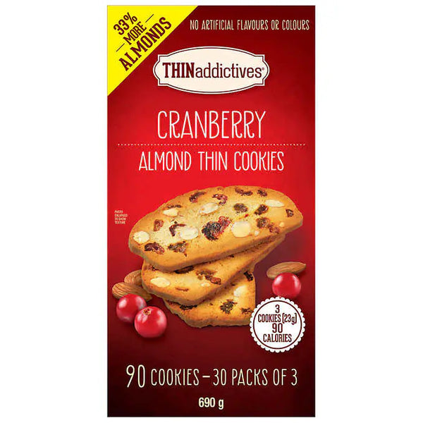 THINaddictives Cranberries Almonds Thin Cookies 690g