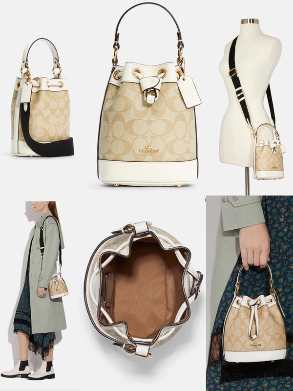 Coach Dempsey Drawstring Bucket Bag 15 In Signature Canvas