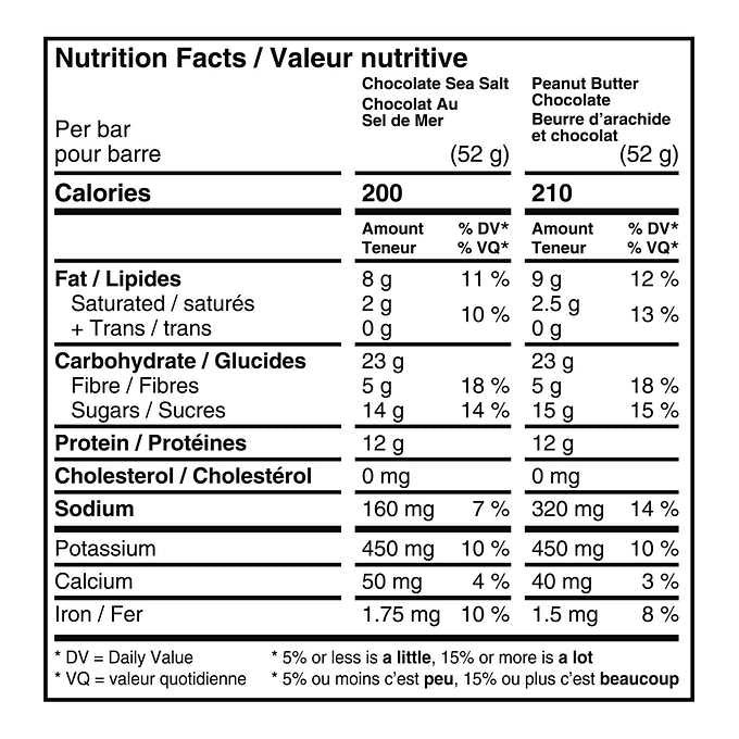 Rxbar Protein Bar Variety 14x52g 高蛋白能量棒 巧克力海鹽+ 椰子巧克力口味（14條）