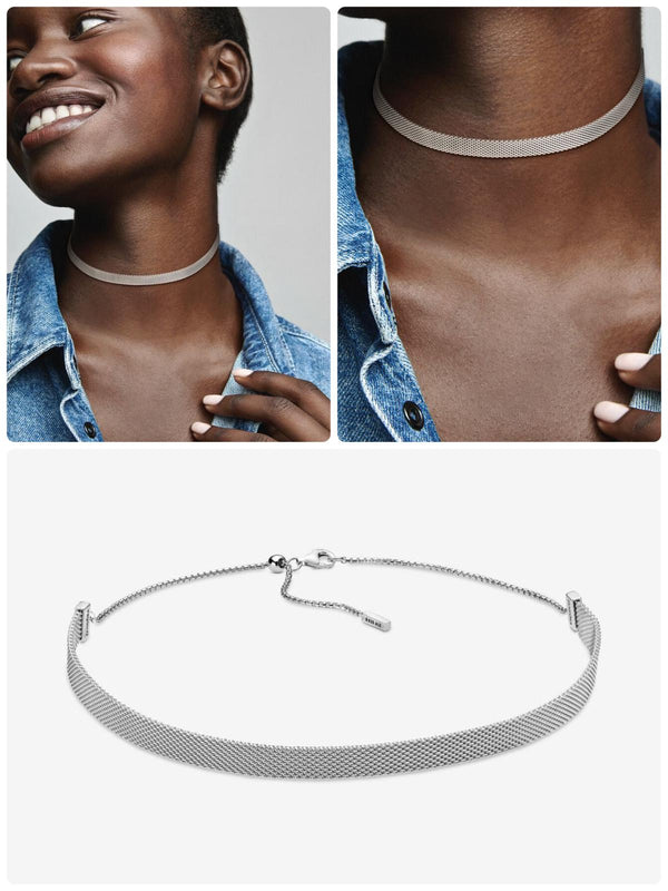 Pandora Reflexions Mesh Choker Necklace - Size: 15.0 in