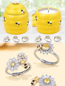 Charmed Aroma Bee My Honey Candle - Adjustable Daisy Bee Ring Collection 蜜蜂蠟燭配雛菊蜜蜂戒指