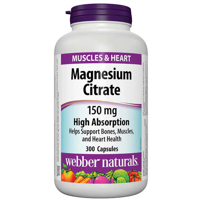 Webber Naturals Magnesium Citrate  強效檸檬酸鎂 (150 毫克) 300粒