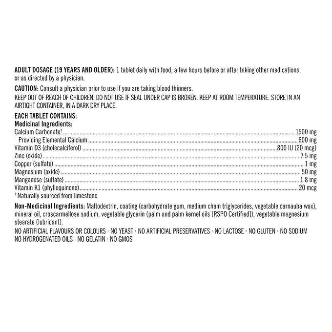 Kirkland Signature Calcium Plus 500 tablets