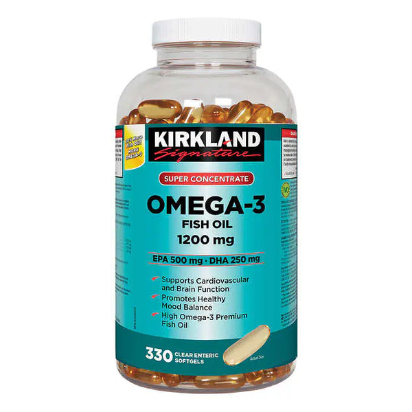 Kirkland Signature Omega3 1200mg 330 softgels 超高濃度Omega-3魚油丸1200mg 330粒裝