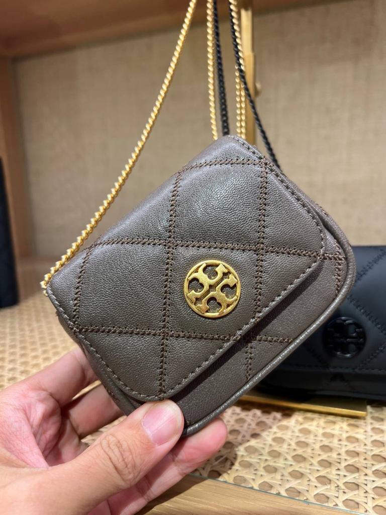 TORY BURCH WILLA MICRO FLAP CROSSBODY｜TB菱格紋小廢包