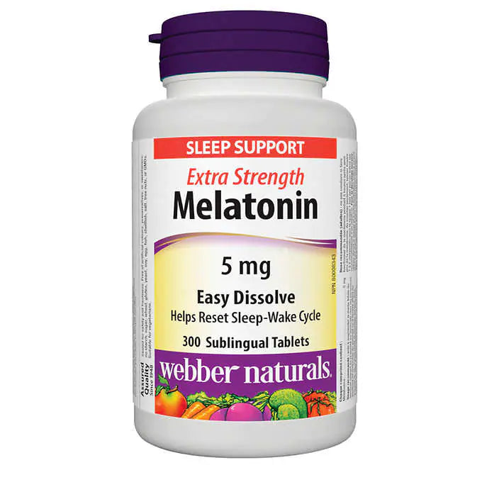 Webber Naturals Melatonin 5mg 300 tablets 褪黑激素(睡眠荷爾蒙) 快溶型300粒增量裝