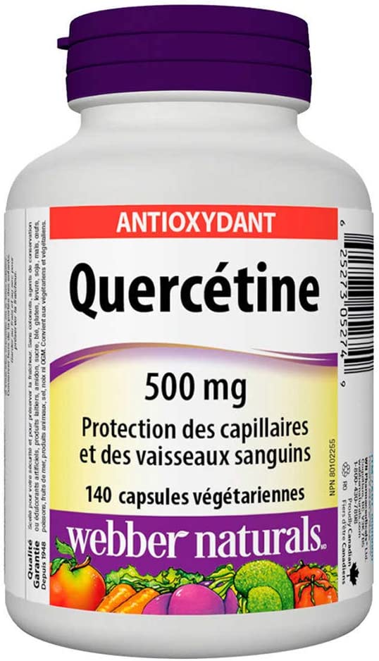 Webber Naturals Quercetin with Zinc and Copper 500 mg 140 Vegetarian Capsules加拿大維柏健增強版槲皮素(洋蔥素) 500mg 鋅和銅素食膠囊 140粒