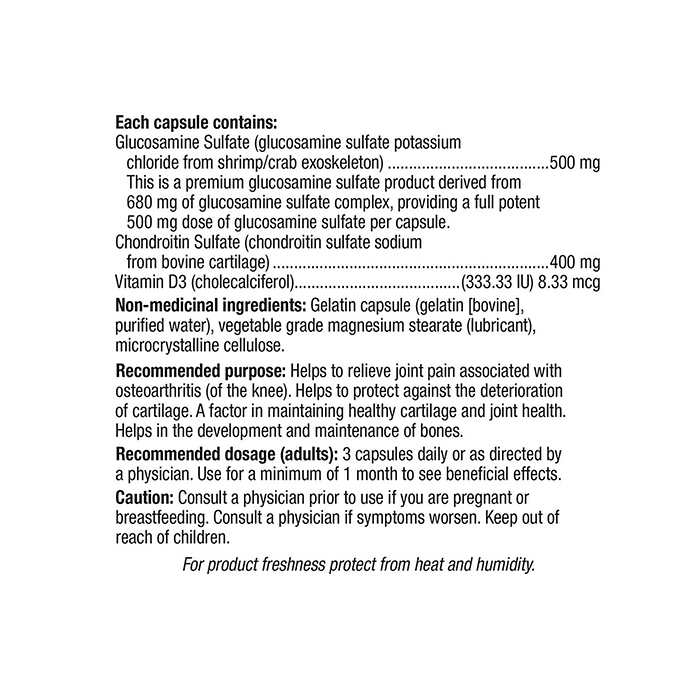 Webber Naturals Glucosamine Chondroitin 500mg/400mg with Vitamin D3 加拿大維柏健健骨至尊特强配方葡萄糖胺 (300粒)