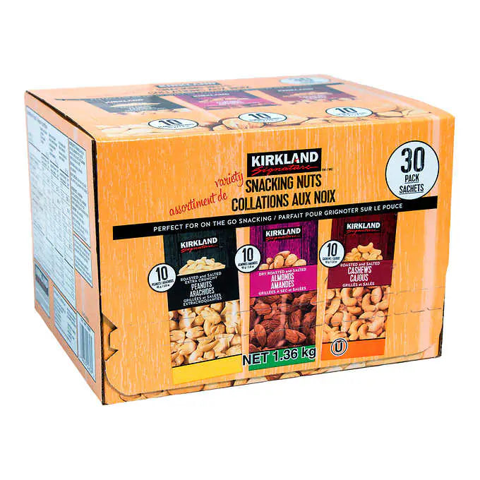 Kirkland Signature Variety Snacking Nuts 30x45g 零食堅果多種裝 30包 /1.36  kg