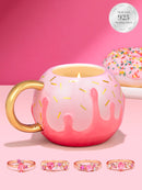 Charmed Aroma Strawberry Donut Mug Candle - 925 Sterling SIlver Pink & Rose Gold Ring Collection k玫瑰金介子草莓冬甩粉紅杯蠟燭