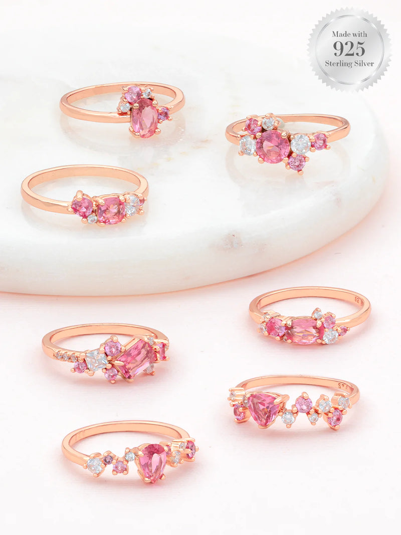 Charmed Aroma Strawberry Donut Mug Candle - 925 Sterling SIlver Pink & Rose Gold Ring Collection k玫瑰金介子草莓冬甩粉紅杯蠟燭