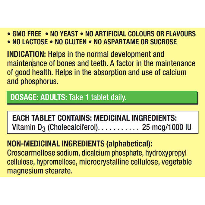 Kirkland Signature Vitamin D3 1000IU 2x360 tablets